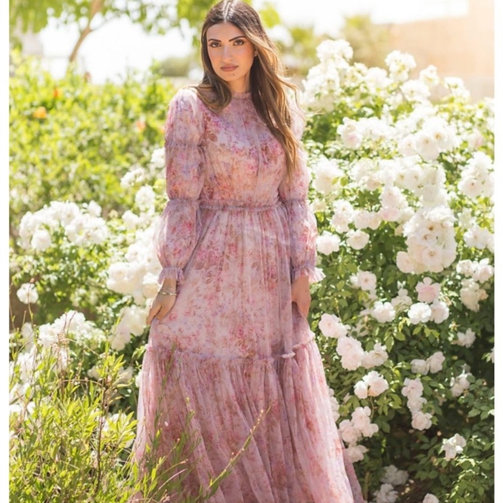 Malka Majesty pink floral gown